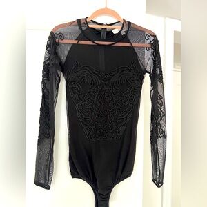 Elegant Black Lace Bodysuit
